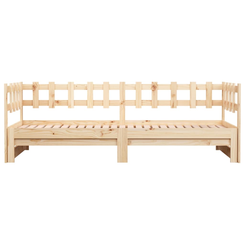 vidaXL Pull-out Day Bed without Mattress 2x(80x200) cm Solid Wood Pine