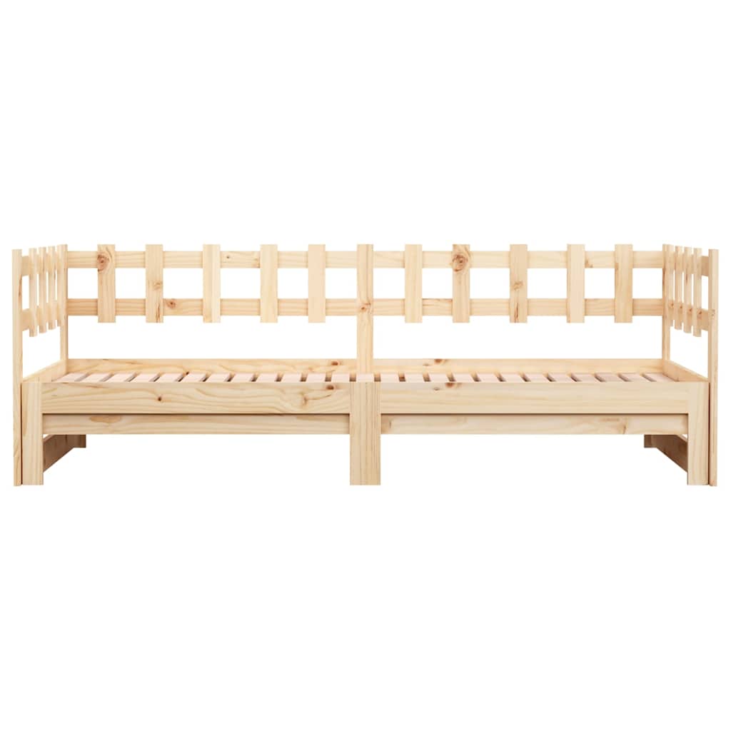 vidaXL Pull-out Day Bed without Mattress 2x(80x200) cm Solid Wood Pine