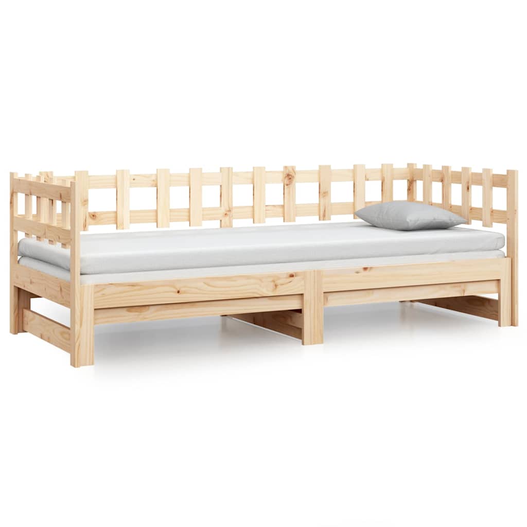 vidaXL Pull-out Day Bed without Mattress 2x(90x200) cm Solid Wood Pine