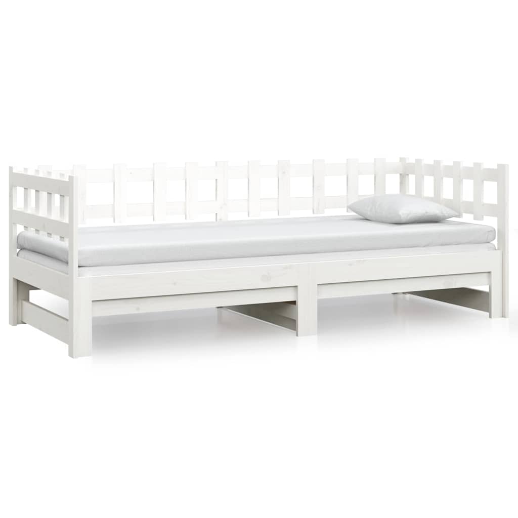 vidaXL Pull-out Day Bed without Mattress White 2x(90x190) cm