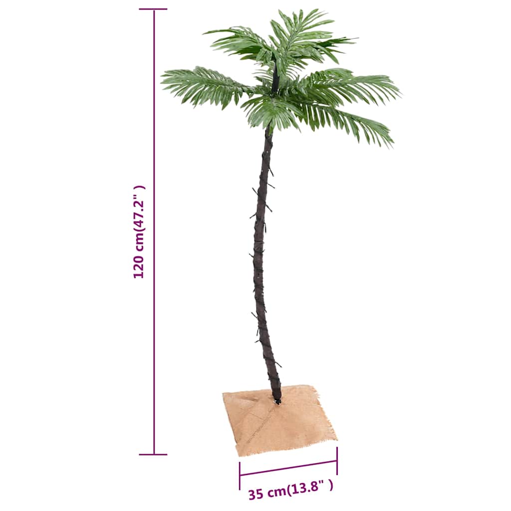 345136 vidaXL LED Palm Tree Warm White 72 LEDs 120 cm
