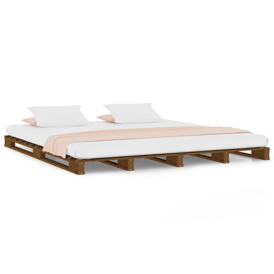 vidaXL Pallet Bed | Honey Brown | Solid pine wood | Double | Durable