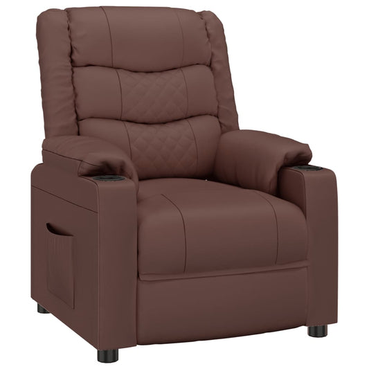vidaXL Recliner Chair Brown Faux Leather