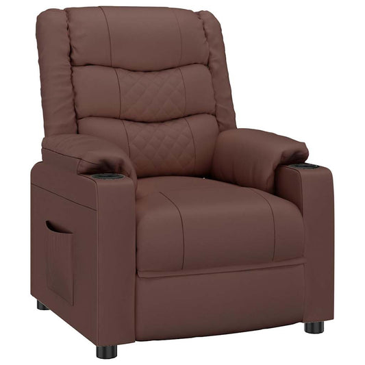 vidaXL Recliner Chair Brown Faux Leather