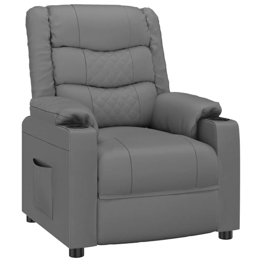 vidaXL Recliner Chair Grey Faux Leather