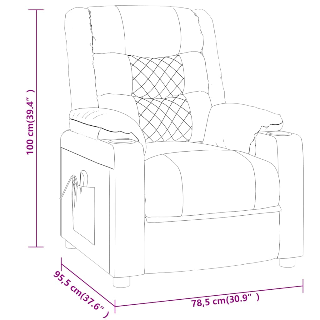 vidaXL Recliner Chair Grey Faux Leather