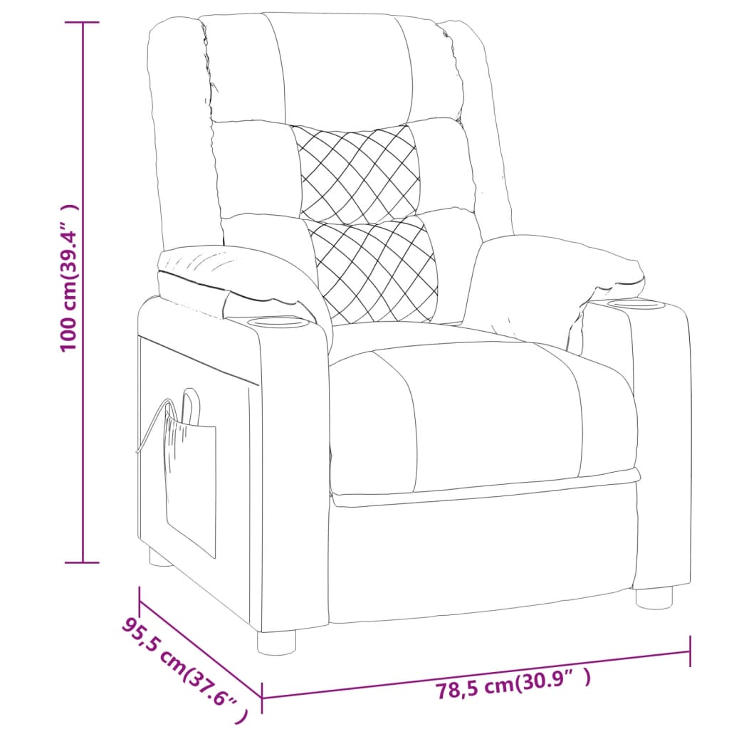 vidaXL Recliner Chair Wine Red Faux Leather