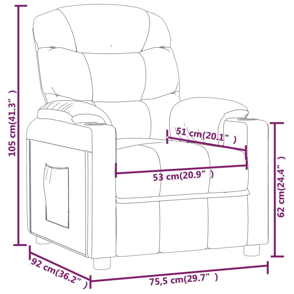 vidaXL Recliner Chair Wine Red Fabric