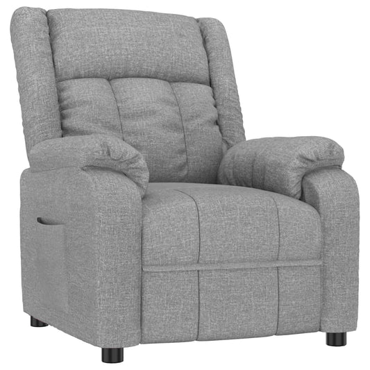 vidaXL Recliner Chair Light Grey Fabric