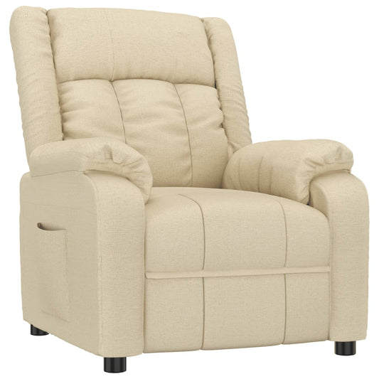 vidaXL Recliner Chair Cream Fabric