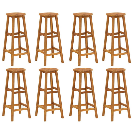 vidaXL Bar Stools 8 pcs Solid Wood Acacia