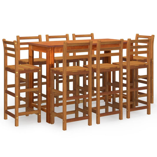 vidaXL Garden Bar Set | Natural Wood | Solid acacia wood with oil finish | Large