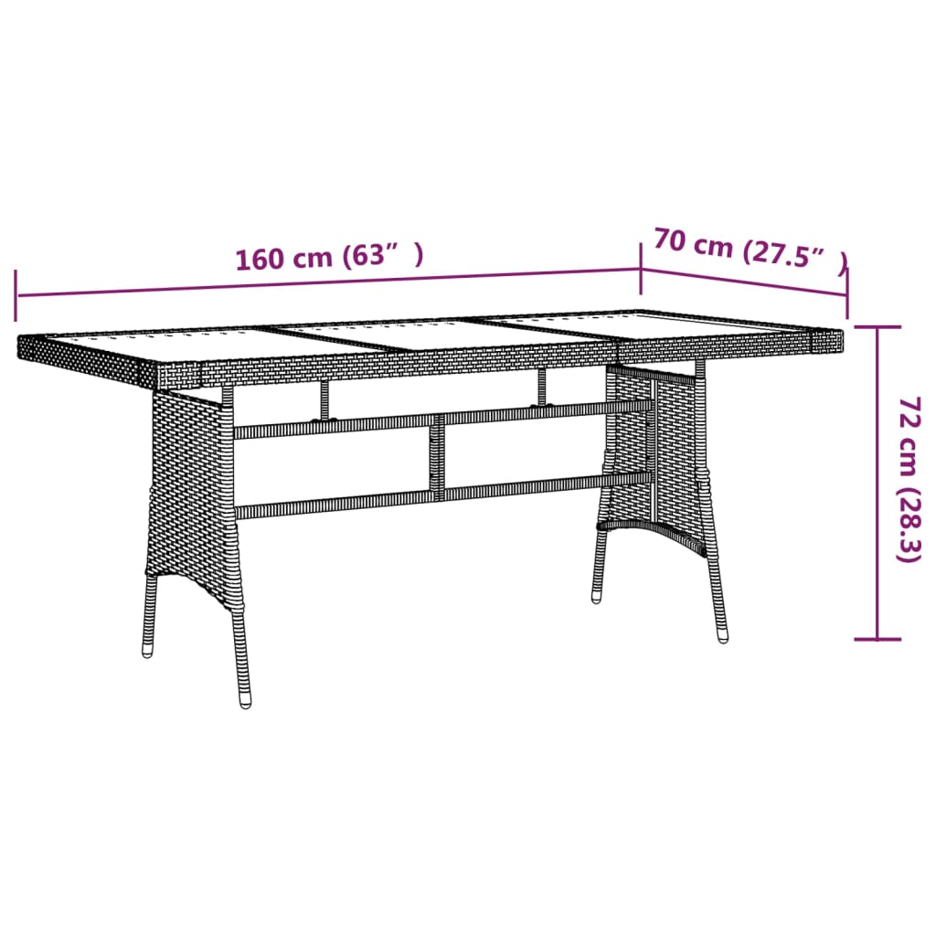 vidaXL Outdoor Dining Set | Black | PE rattan, steel, solid acacia wood