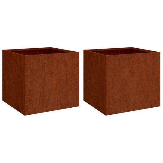 vidaXL Planters 2 pcs 49x47x46 cm Corten Steel