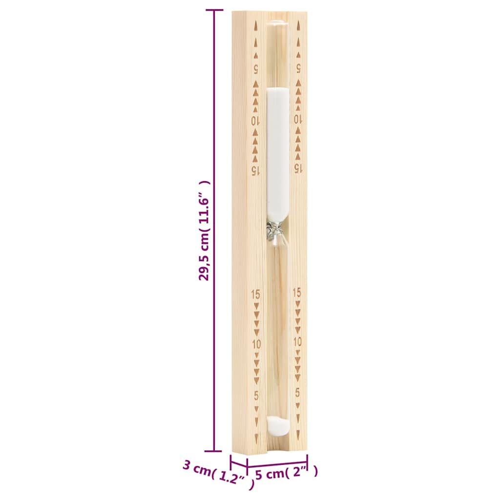 vidaXL Sauna Sand Timer 15 Minutes Solid Wood Pine