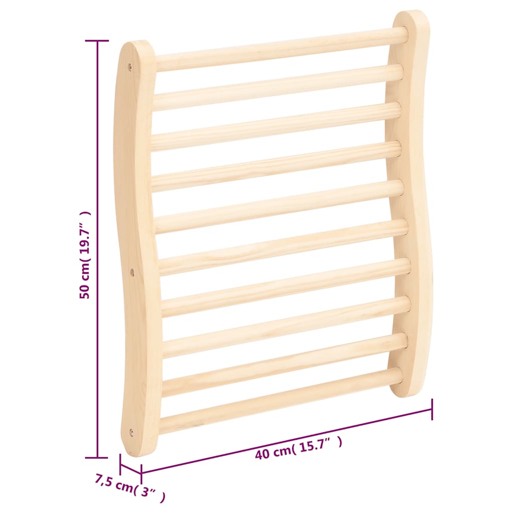 vidaXL S-Shape Sauna Backrest Solid Wood Pine