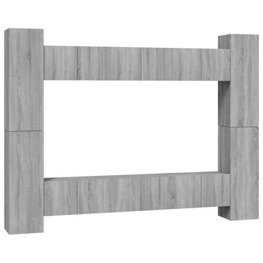 vidaXL 10 Piece TV Cabinet Set Grey Sonoma Engineered Wood