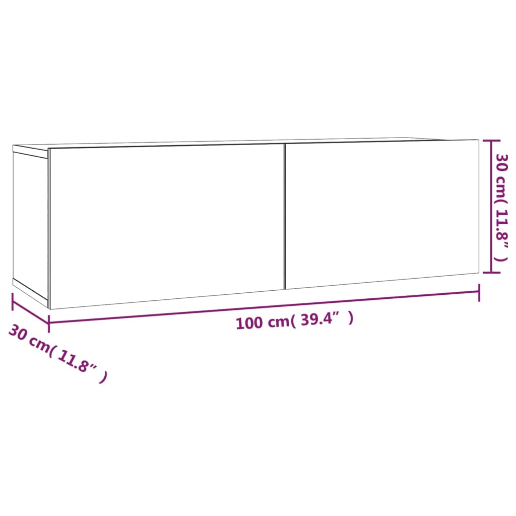 vidaXL 2 Piece TV Cabinet Set Smoked Oak Engineered Wood