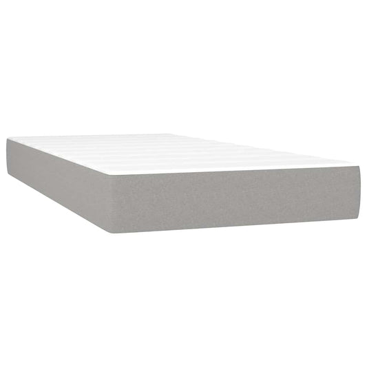 vidaXL Pocket Spring Bed Mattress Medium Light Grey 100x190x20 cm Twin