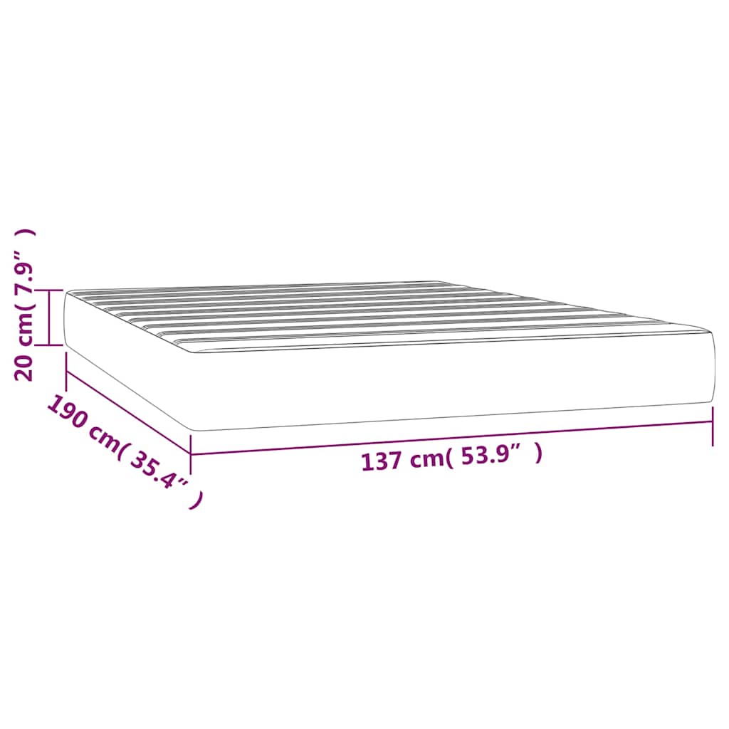 vidaXL Pocket Spring Bed Mattress Medium Light Grey 137x190x20 cm Full