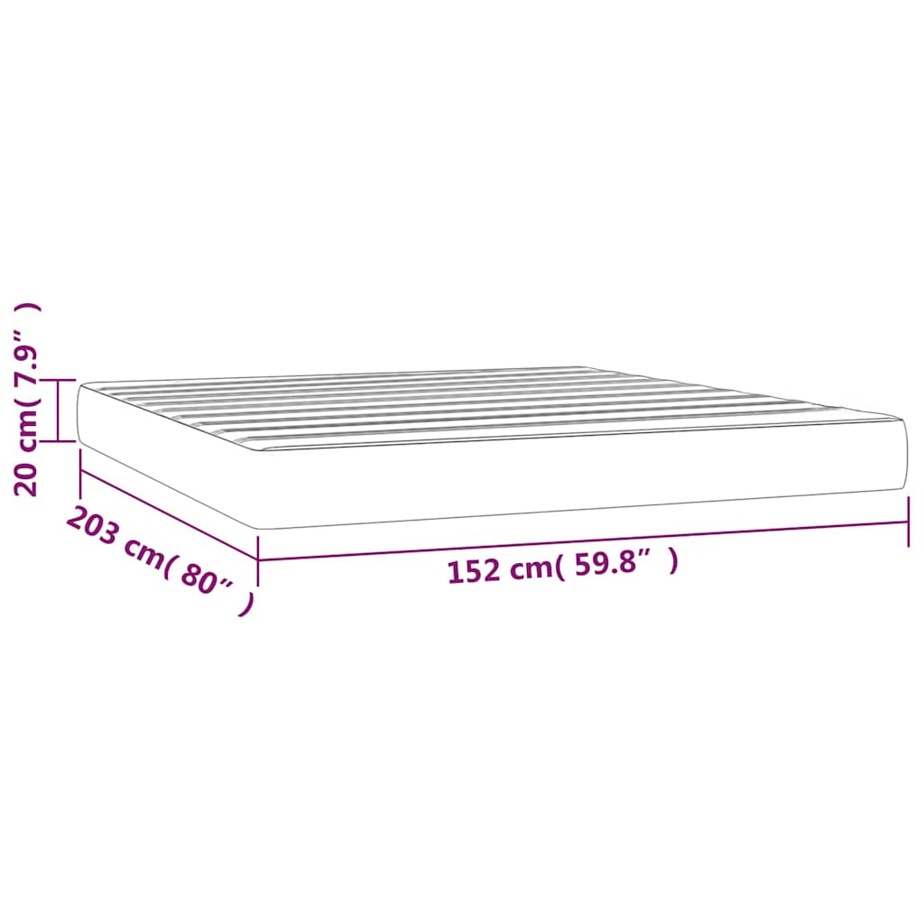 vidaXL Pocket Spring Bed Mattress Medium Light Grey 152x203x20cm Queen