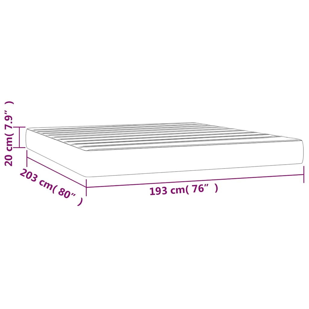 vidaXL Pocket Spring Bed Mattress Medium Light Grey 193x203x20 cm King