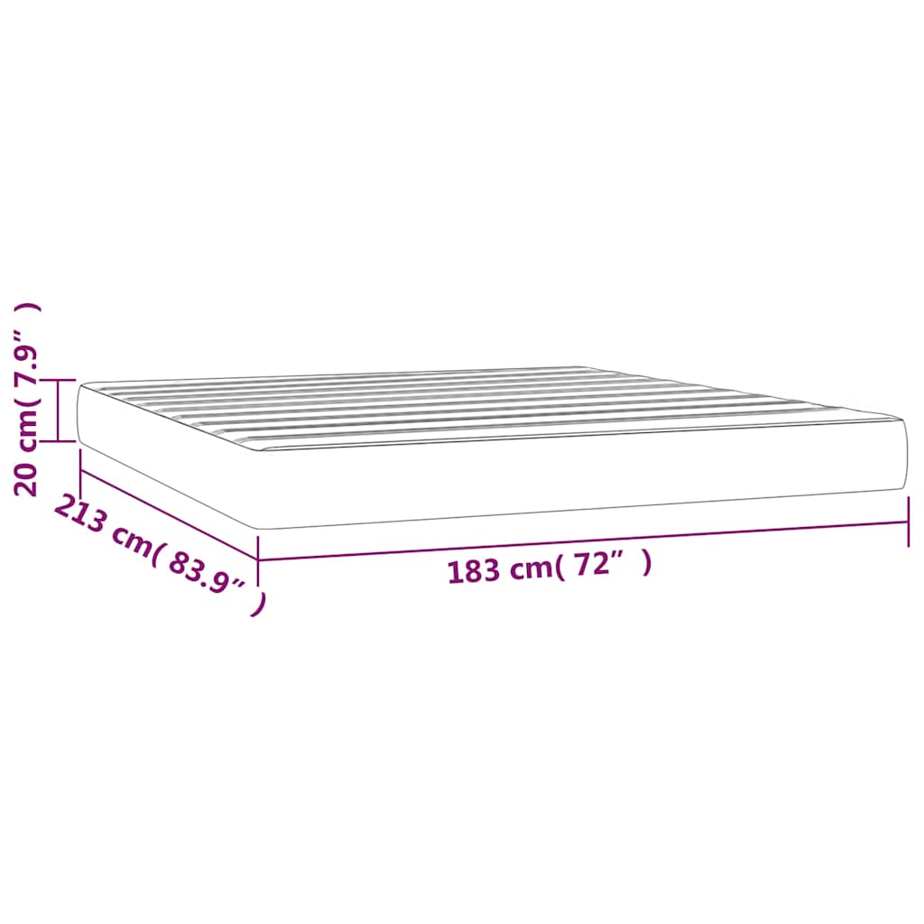vidaXL Pocket Spring Bed Mattress Medium Dark Grey 183x213x20 cm