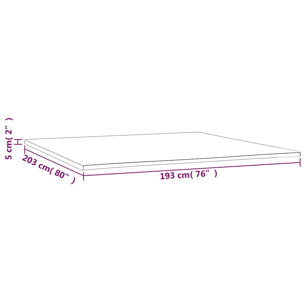 vidaXL Mattress Topper 193x203x5 cm King