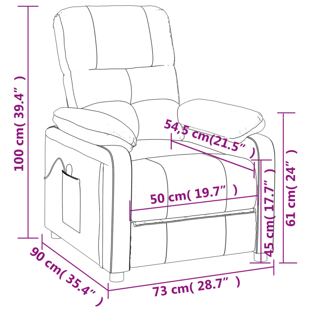 vidaXL Massage Chair Taupe Fabric
