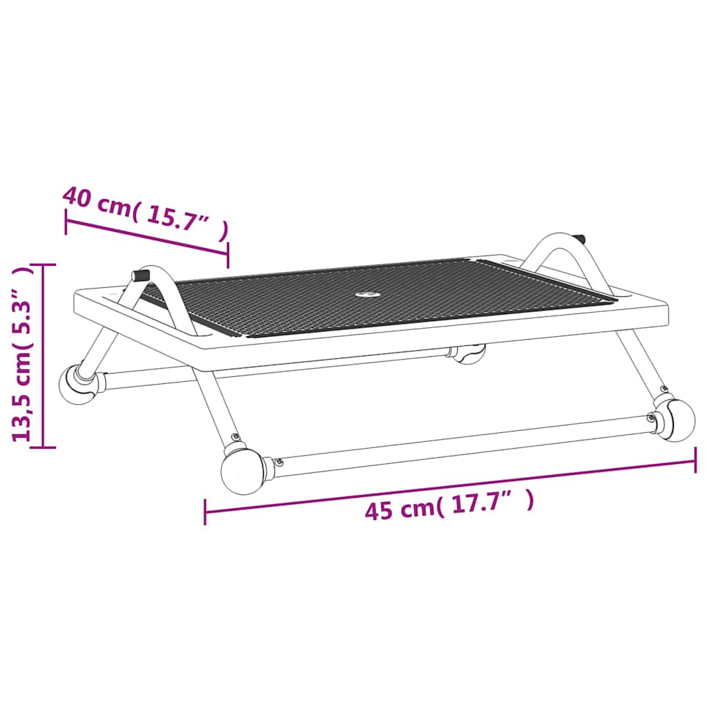 vidaXL Footrest Black 45x40x13,5 cm
