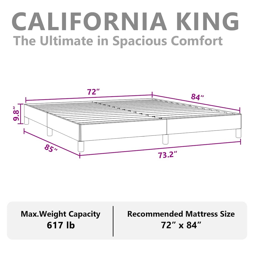 vidaXL Bed Frame without Mattress White California King Faux Leather
