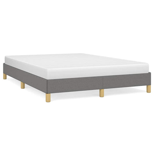 vidaXL Bed Frame without Mattress Dark Grey 135x190 cm Double Fabric