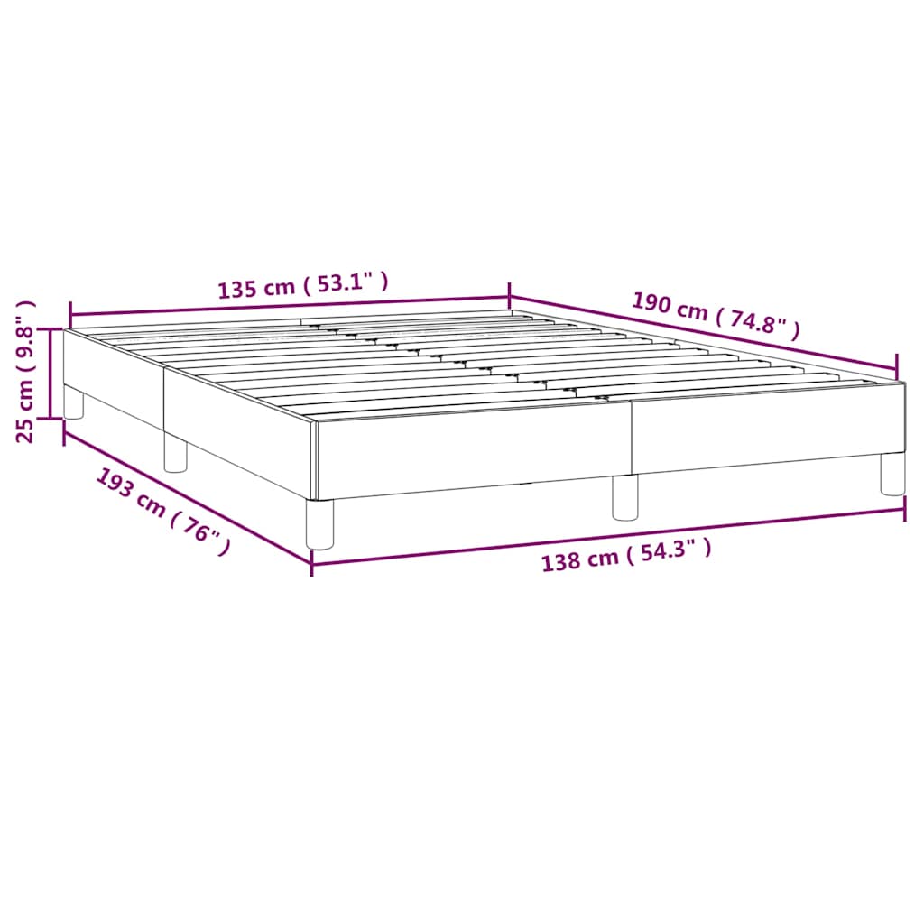 vidaXL Bed Frame without Mattress White 135x190 cm Double Faux Leather