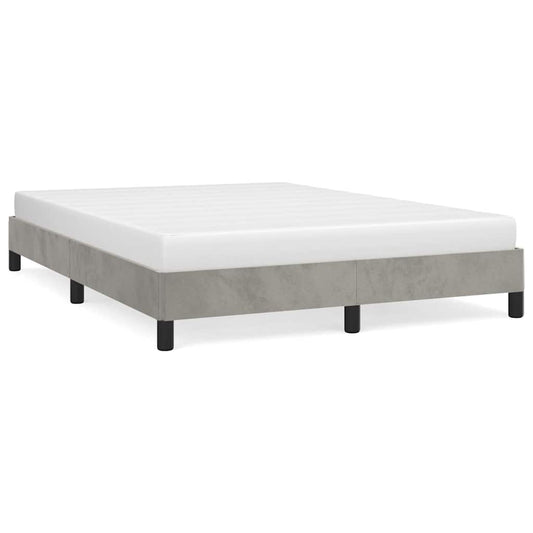 vidaXL Bed Frame without Mattress Light Grey 135x190 cm Double Velvet