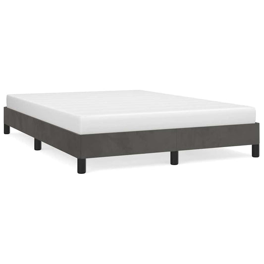 vidaXL Bed Frame without Mattress Dark Grey 135x190 cm Double Velvet