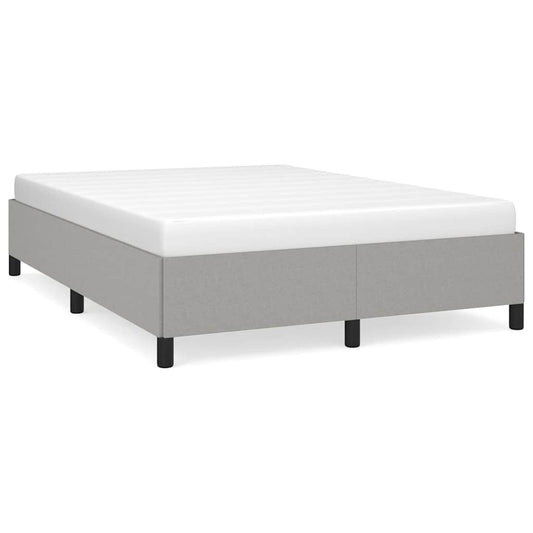 vidaXL Bed Frame without Mattress Light Grey 135x190 cm Double Fabric