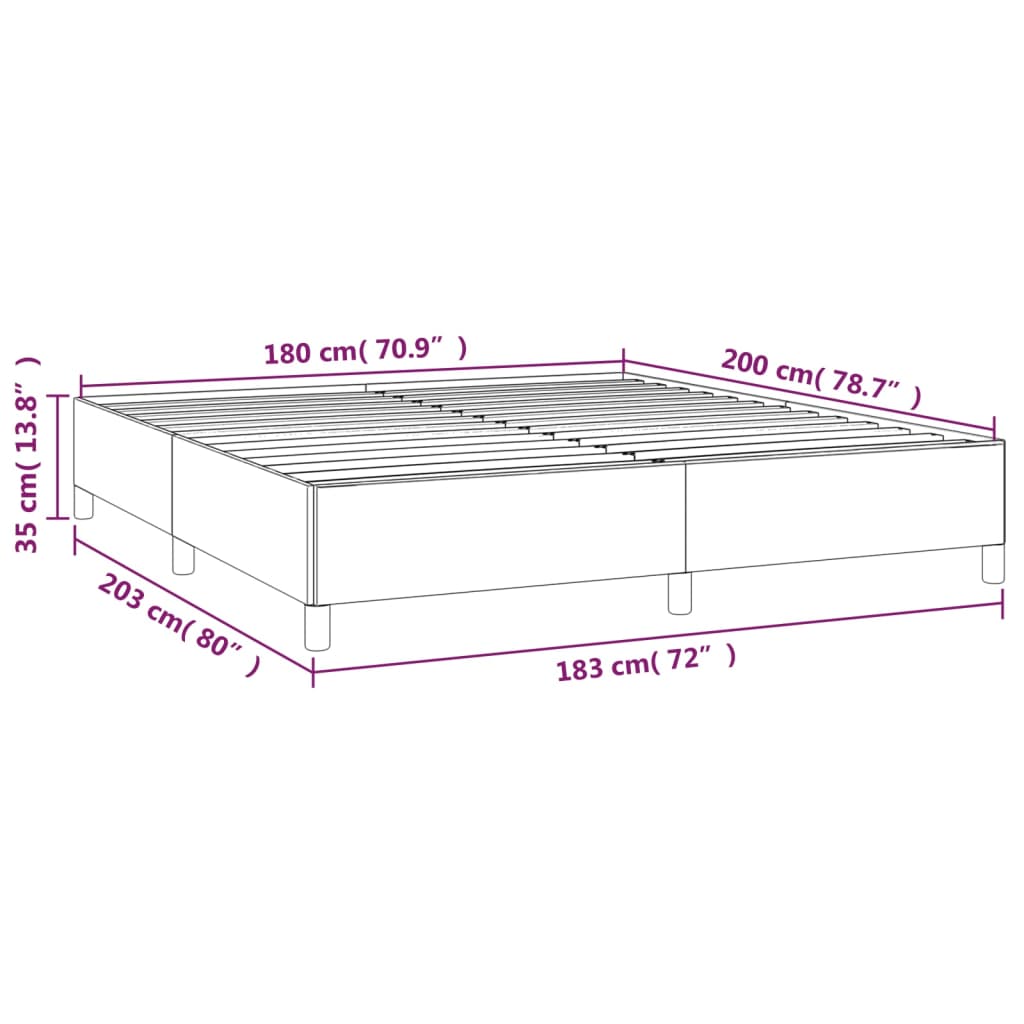 vidaXL Bed Frame without Mattress Dark Grey Super King Fabric