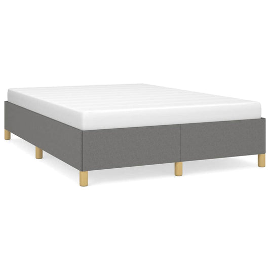 vidaXL Bed Frame without Mattress Dark Grey 135x190 cm Double Fabric