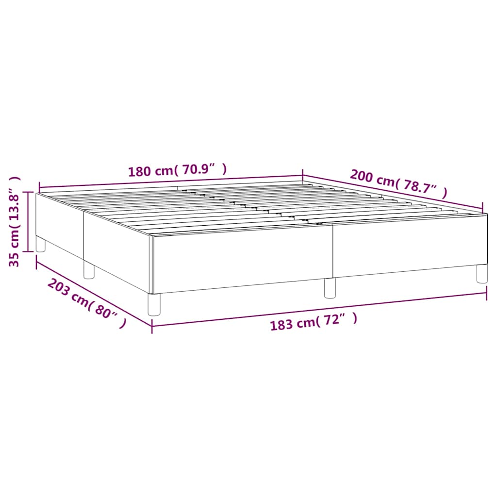 vidaXL Bed Frame without Mattress Light Grey 180x200cm Super King Fabric