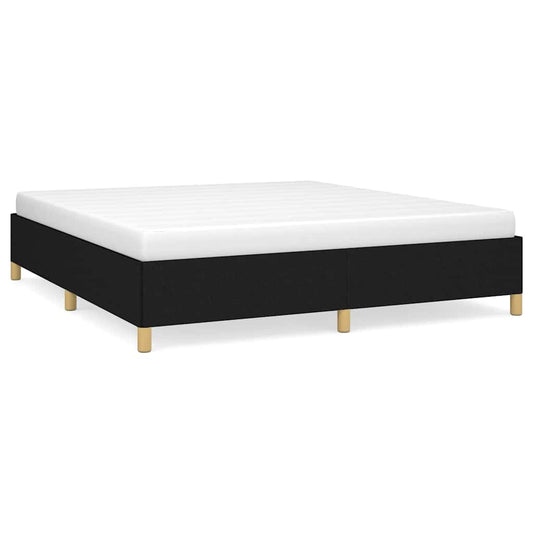 vidaXL Bed Frame without Mattress Black 180x200 cm Super King Fabric