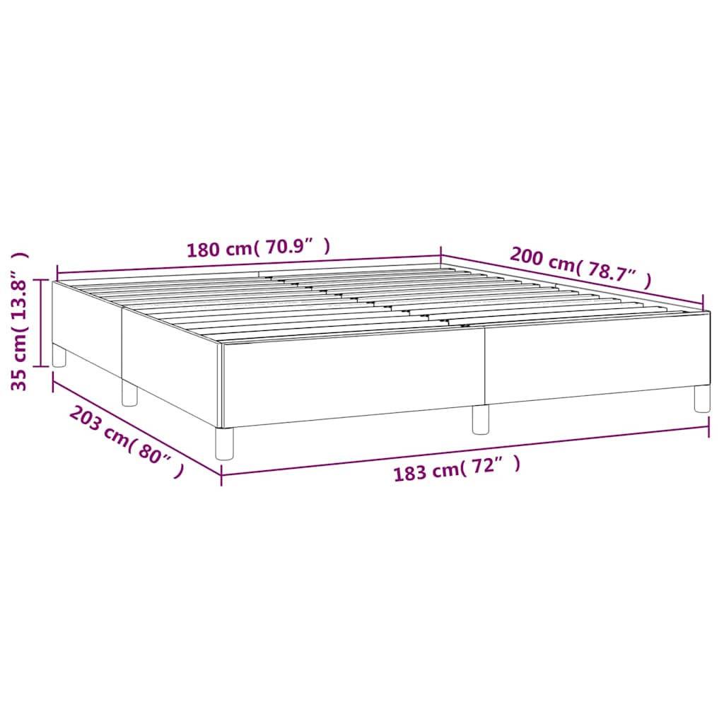 vidaXL Bed Frame without Mattress Black 180x200 cm Super King Fabric