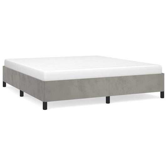 vidaXL Bed Frame without Mattress Light Grey 135x190 cm Double Velvet