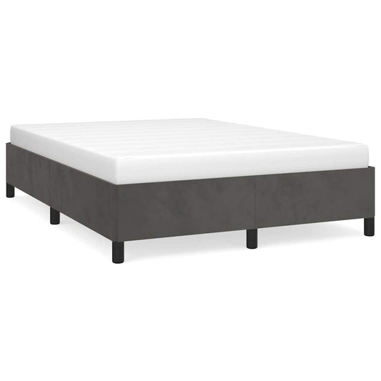 vidaXL Bed Frame without Mattress Dark Grey 135x190 cm Double Velvet
