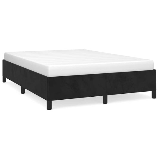 vidaXL Bed Frame without Mattress Black 135x190 cm Double Velvet