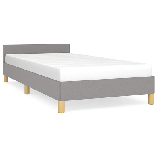 vidaXL Bed Frame without Mattress Light Grey 90x190cm Single Fabric