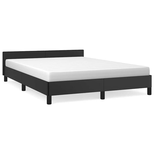 vidaXL Bed Frame without Mattress Black 135x190cm Double Faux Leather