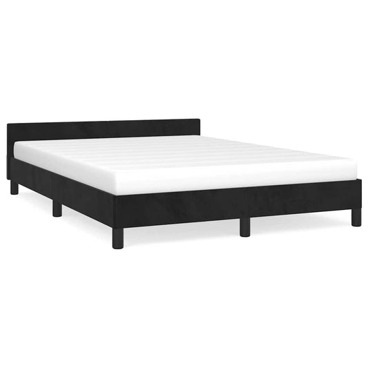 vidaXL Bed Frame without Mattress Black 180x200cm Super King Velvet