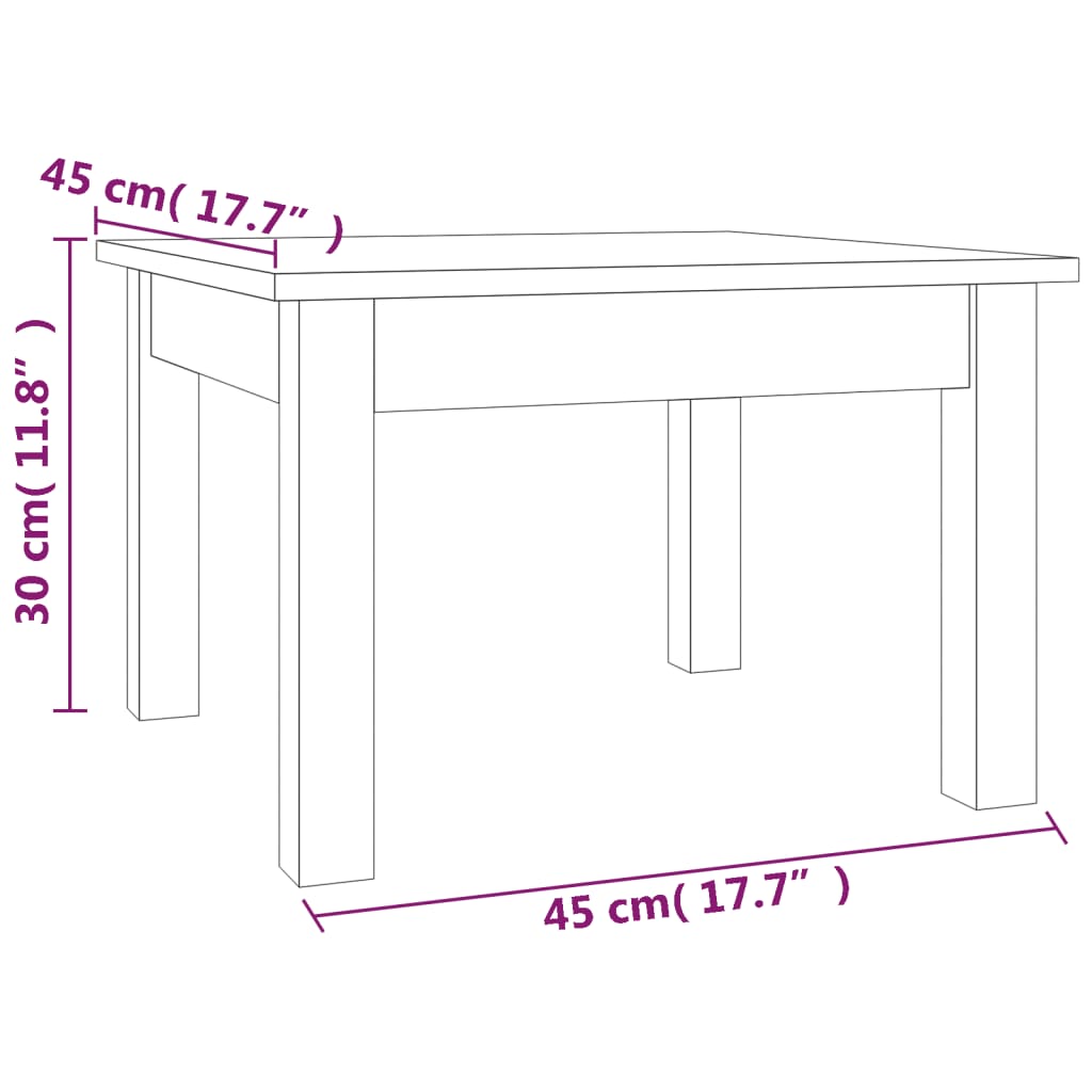 vidaXL Coffee Table Honey Brown 45x45x30 cm Solid Wood Pine