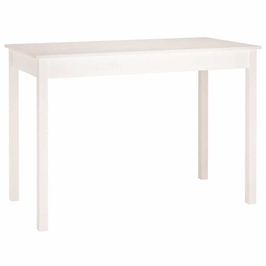 814250 vidaXL Dining Table White 110x55x75 cm Solid Wood Pine