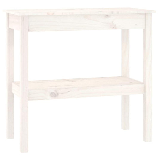 vidaXL Console Table White 80x40x75 cm Solid Wood Pine